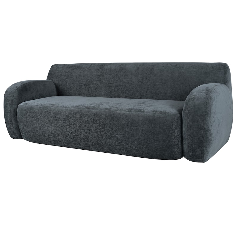 Streamlined Sofa with Curved Design and Extra-Large Seat Depth for Living Room or Guest Room