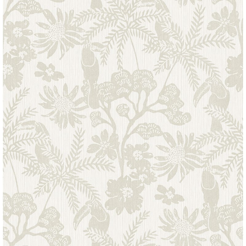 A-Street Prints Jacaranda Taupe Tropical Trail Wallpaper