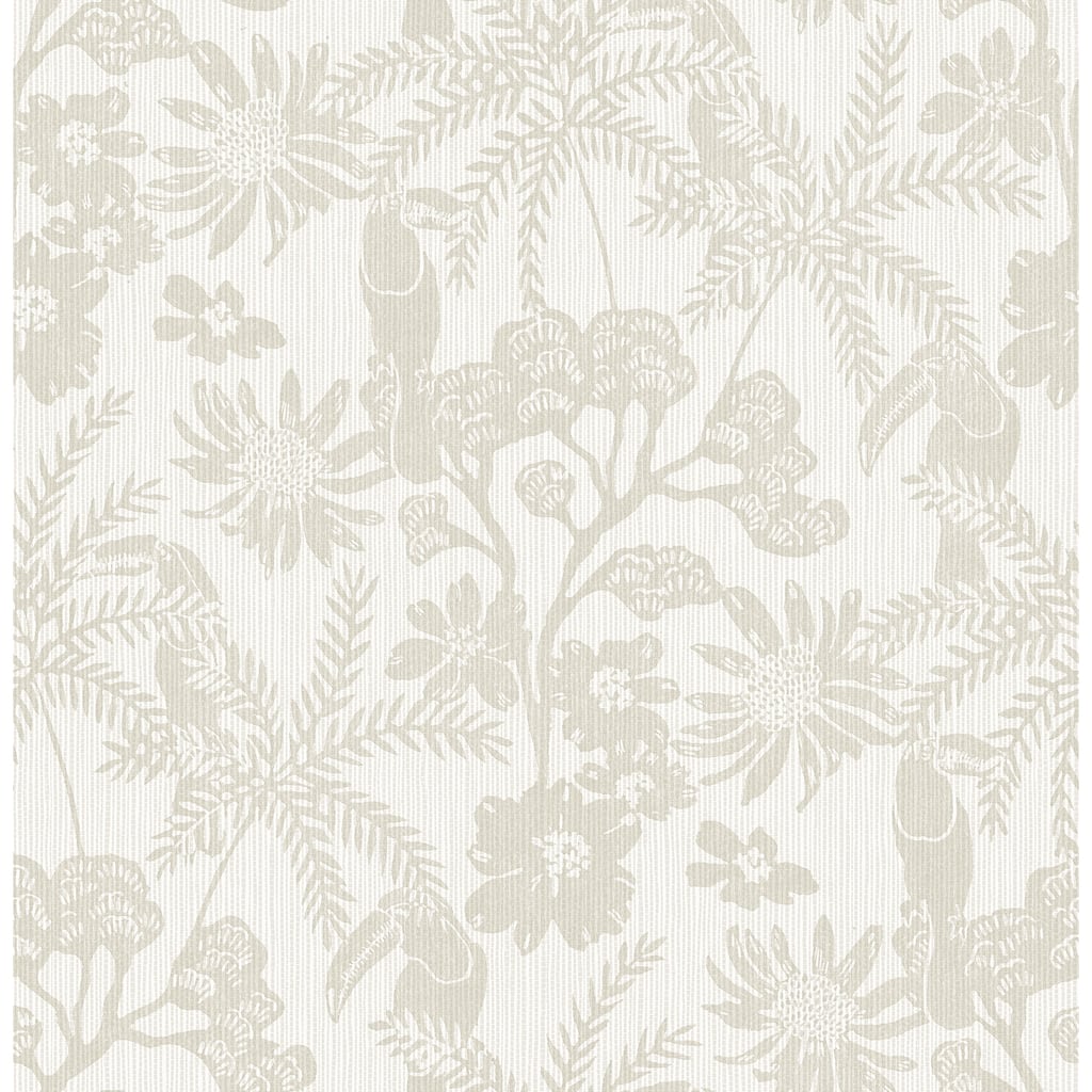 A-Street Prints Jacaranda Taupe Tropical Trail Wallpaper