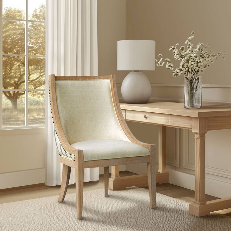 Martha Stewart Bedford Elmcrest Upholstered Dining Chair with Nailhead Trim