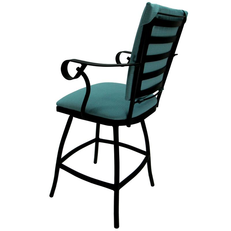 Swivel Counter 26" Bar Stool with a Padded Back - Jenna - Black Frame - 26 inch Seat