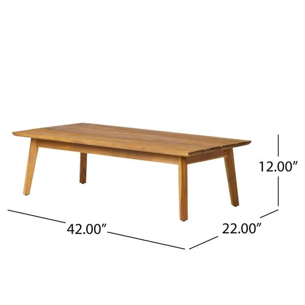 dimension image slide 1 of 6, Christopher Knight Home Burchett Acacia Wood Outdoor Loveseat and Coffee Table Set with Optional Sunbrella Cushions