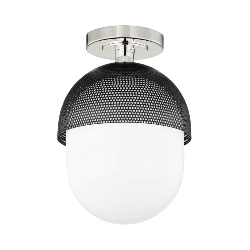 Hudson Nyack 1-Light Semi Flush - N/A - Nickel