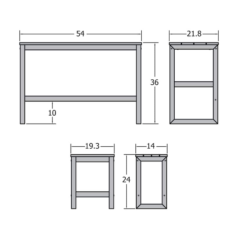 HIGHWOOD Monroe Modern Counter-Height Dining Balcony Set
