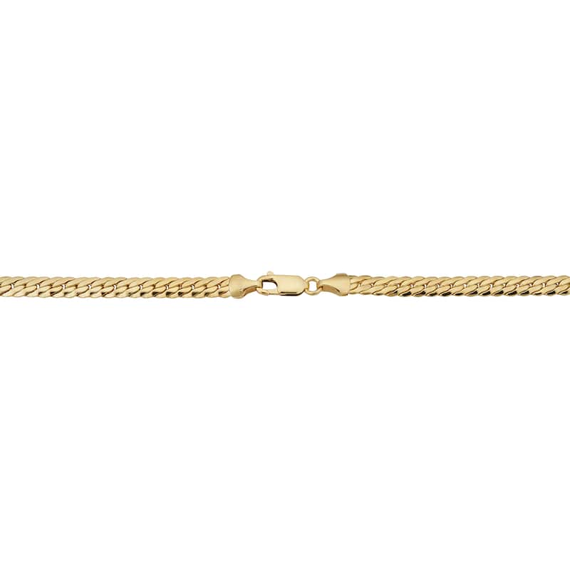 14k Yellow Gold Filled 4.75 mm Bombay Curb Necklace for Men and Women