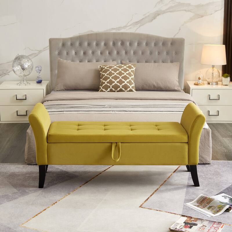 Bed Bench with Storage - Olive Green Benches