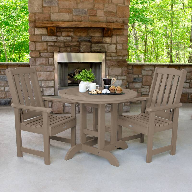 Lehigh 3-Piece Outdoor Dining Set - 36" Round Table, Dining-height