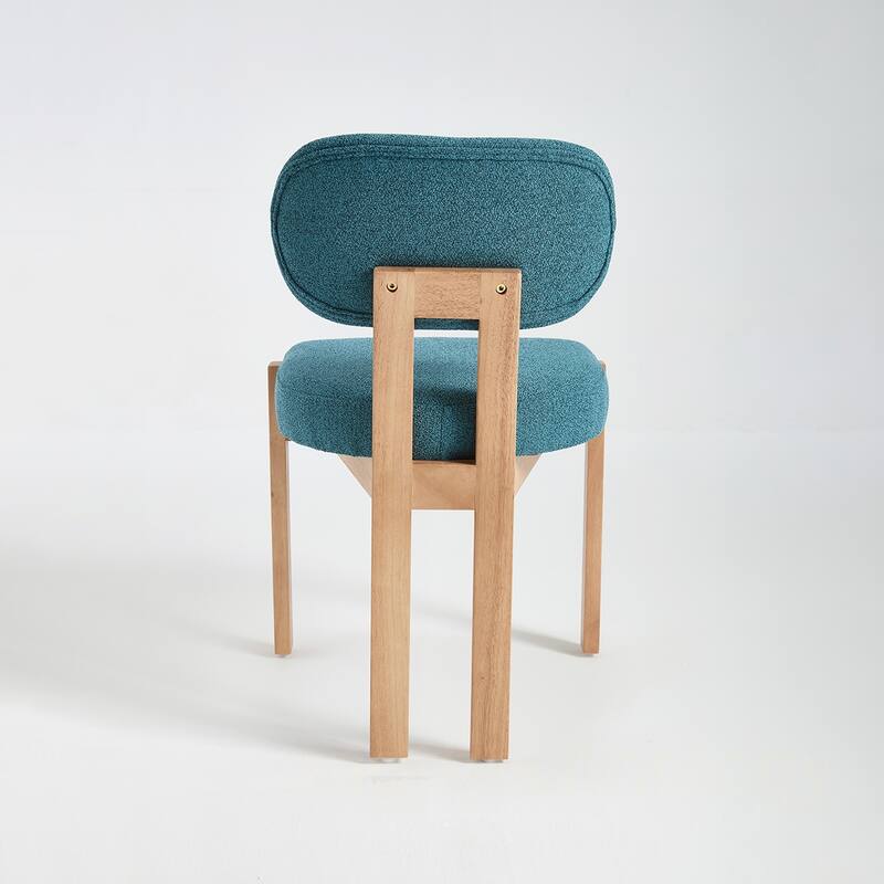2PCS Wooden Fabric Dining Chair