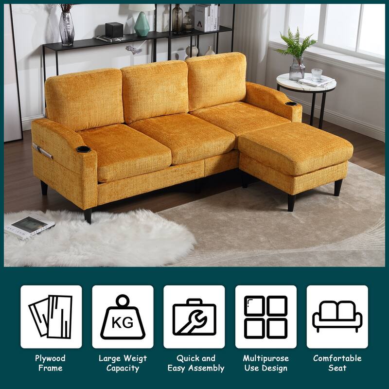 HOMEFUN storage sofa /Living room sofa cozy sectional sofa