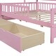 preview thumbnail 32 of 33, Wooden Full Size House Bed with 2 Drawers,Kids Bed with Storage Shelf, Gray