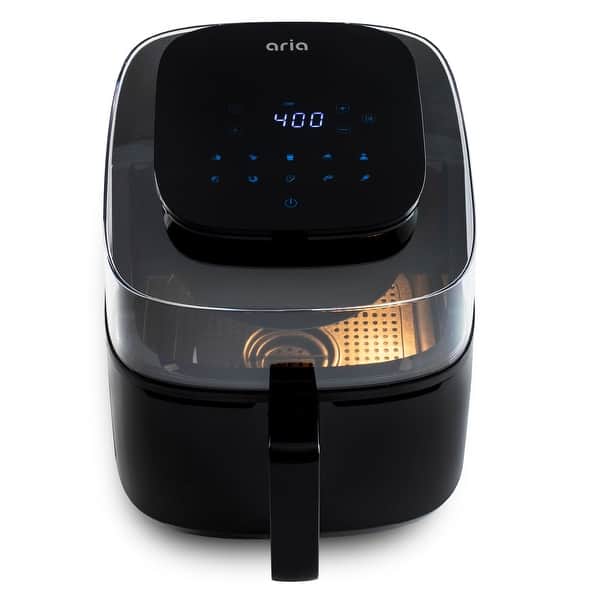 slide 2 of 7, Aria 5Qt Panoramic Air Fryer, 180-Degree View, Generous Cooking Capacity, 10 Tailored Presets 5Qt