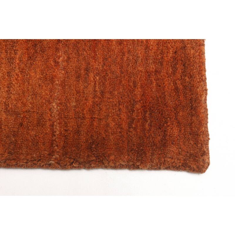 ECARPETGALLERY Hand Loomed Kashkuli Gabbeh Dark Copper Wool Rug - 4'8 x 7'11