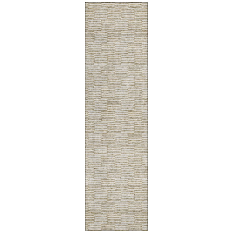 Machine Washable Indoor/ Outdoor Chantille Stripe Blocks Rug