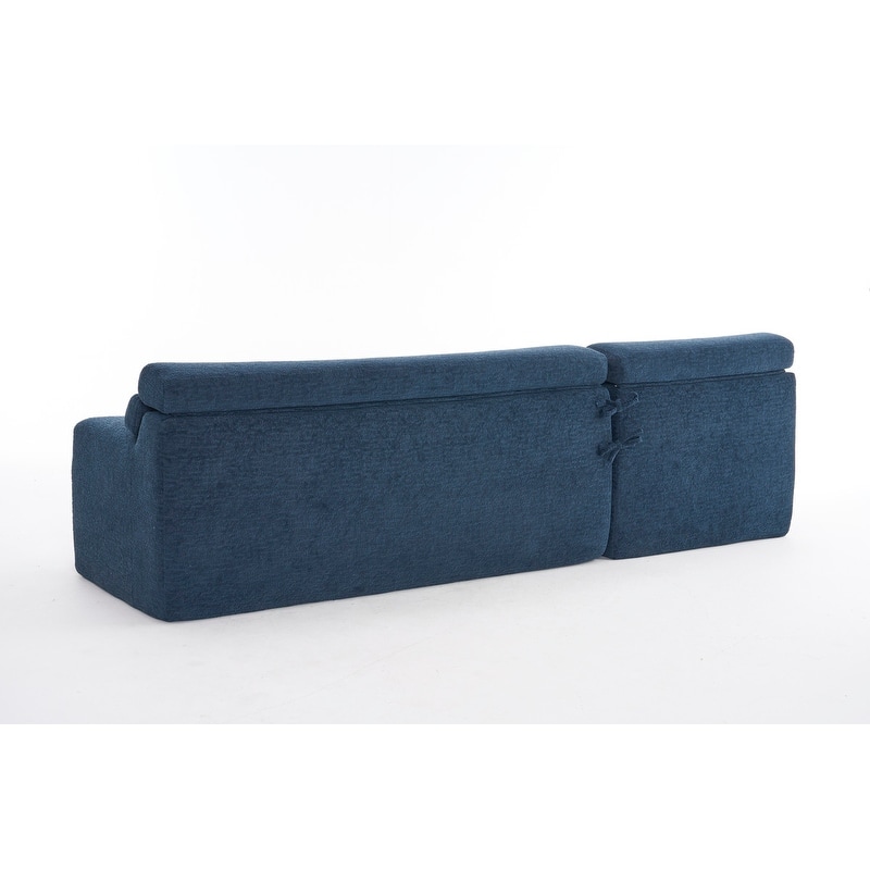 Convertible Chaise Sectional Sofa, Full Compression Sponge L-Shape