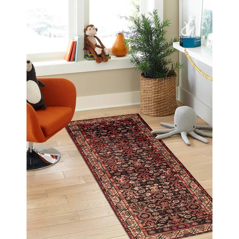 ECARPETGALLERY Hand-knotted Andelz Navy Wool Rug - 3'8 x 11'2