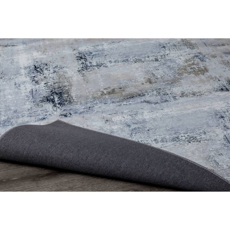 Abstract Grey/Blue Area Rug