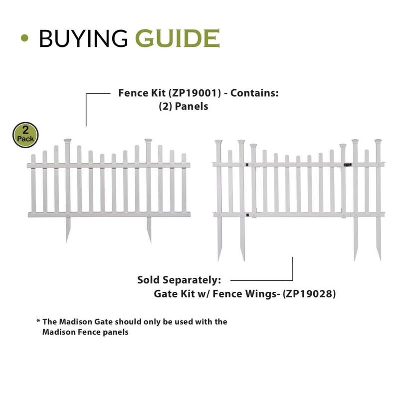 Outdoor NoDig Vinyl Fence Kit (30in x 56in) (2 Pack) Bed Bath