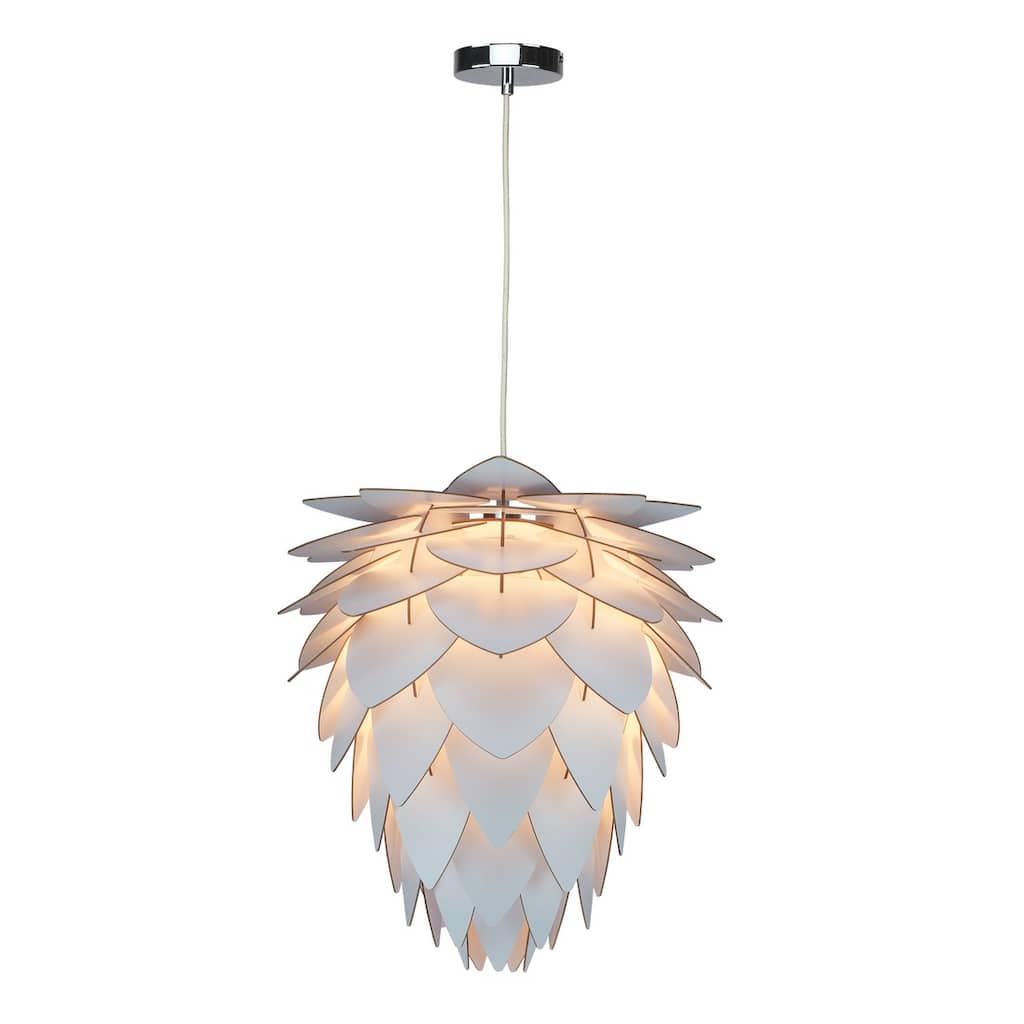 1 Light White Artichoke Shape Pendant