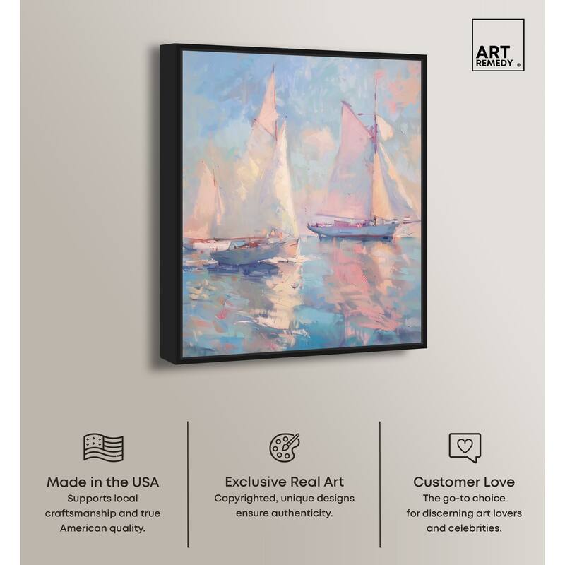 Art Remedy Set Sail Framed Sailing 1 Piece Canvas Wall Art