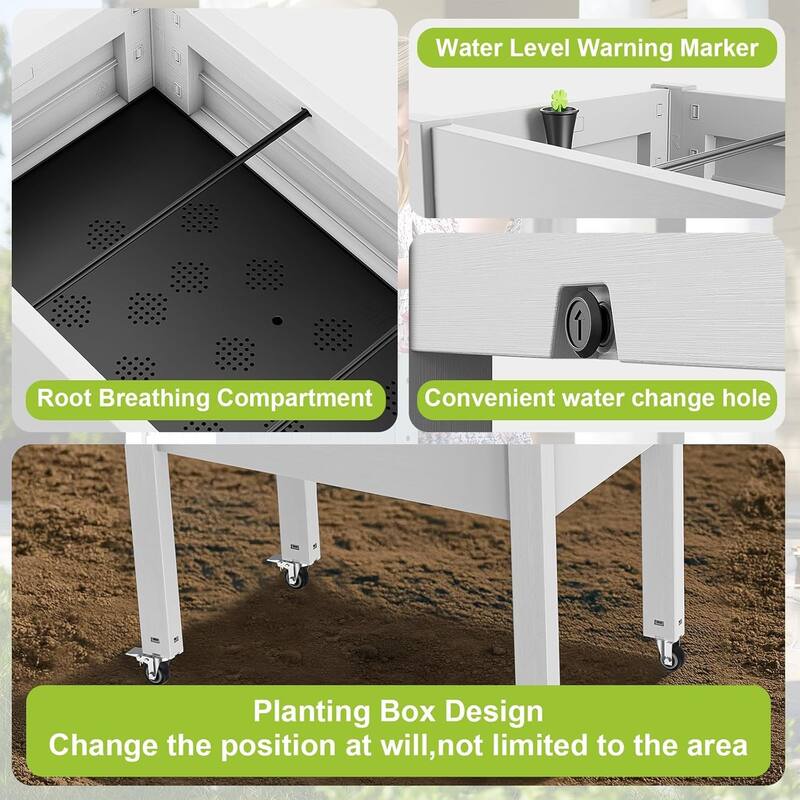 Outdoor Raised Garden Bed for Plants, Vegetables, Flowers, Fruits