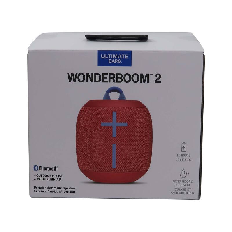 Ultimate Ears WONDERBOOM 2 Portable Bluetooth Speaker (Radical Red) + JBL T110 in Ear Headphones Black