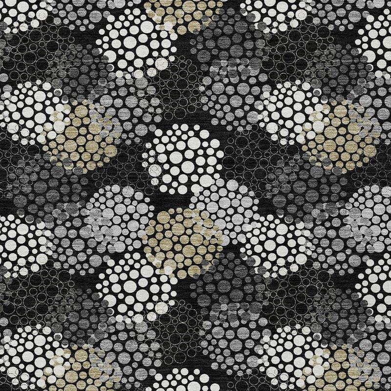 HomeRoots Polka Dot Transitional Rectangle Outdoor Rug