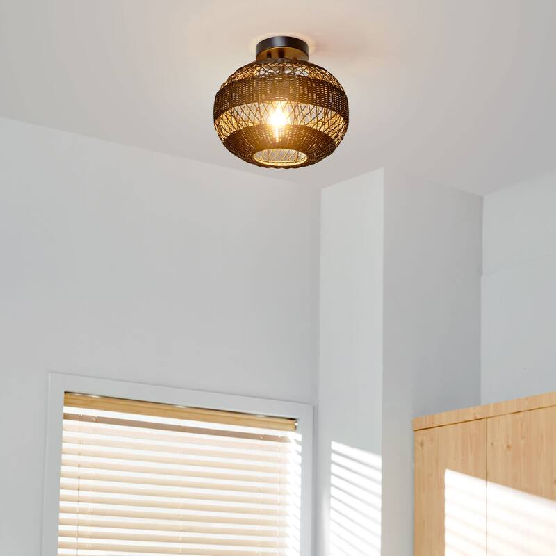 Globe Electric 91005464 Beth 12" Wide Semi-Flush Ceiling Fixture with