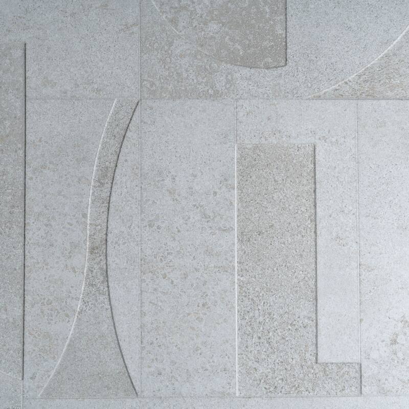 Imprint 24x48 in. Stone White Matte Color Body Porcelain Mid-Century Geometry Large Wall Tile (15.5 sq ft/case, 2-Pack)