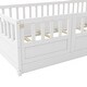 preview thumbnail 13 of 12, White Twin Size Pine Wood Floor Bed with Full-Length Guardrail and Door
