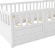 preview thumbnail 13 of 12, White Twin Size Pine Wood Floor Bed with Full-length Guardrail