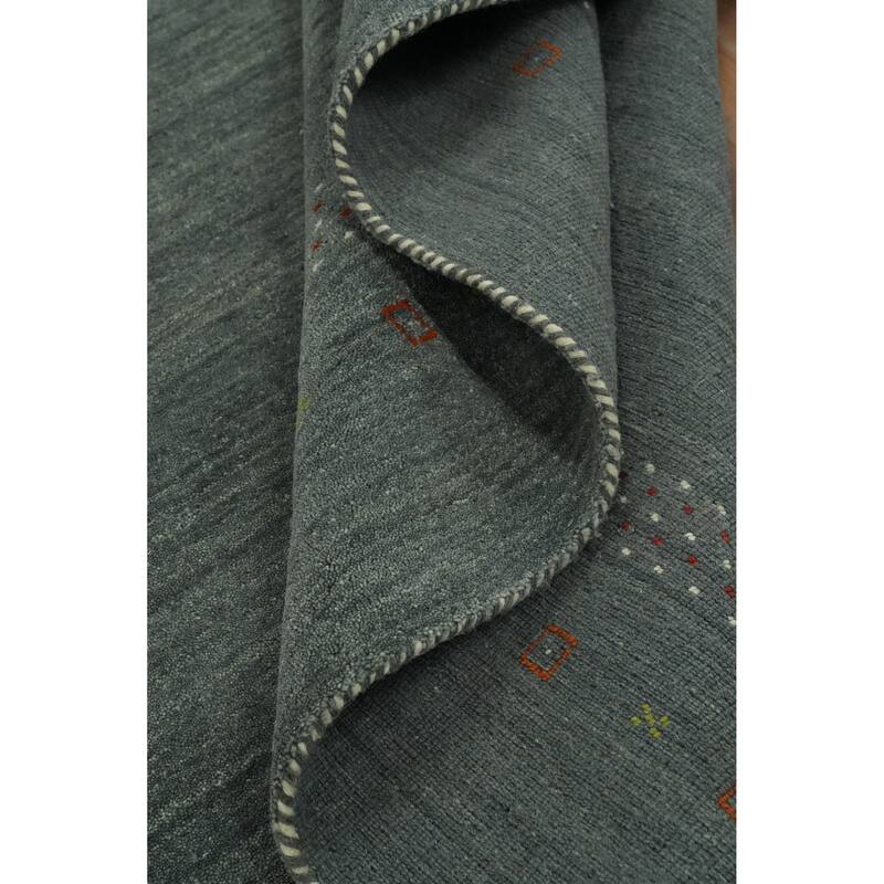 Hand Knotted Oriental 100% Wool Carpet Tribal Animal Pictorial Greys & Charcoal Gabbeh Area Rug - 8' 8'' X 8' 11''