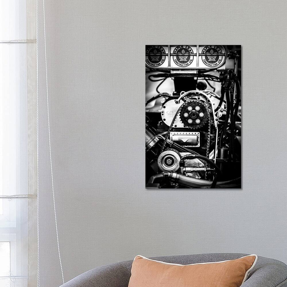 iCanvas "Drag Racing Car Engine" by Nik Rave Canvas Print