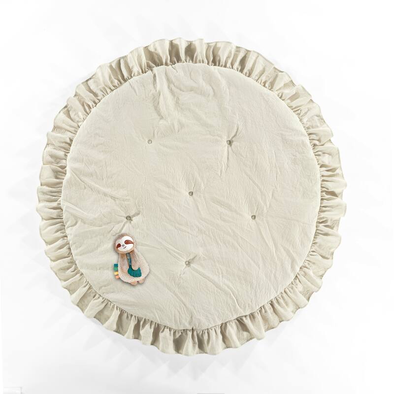 Lush Decor Baby Round Ruffle Play Mat Single 36" Diameter - 36" Diameter - Neutral