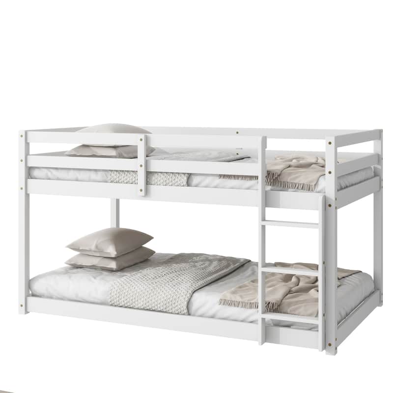 Twin Loft Bed with Dual 13-Slat Platforms and Low-Profile Design (200lb Capacity per Level)