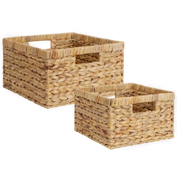 Garneck Box Wicker Basket With Lid Makeup Organizer For