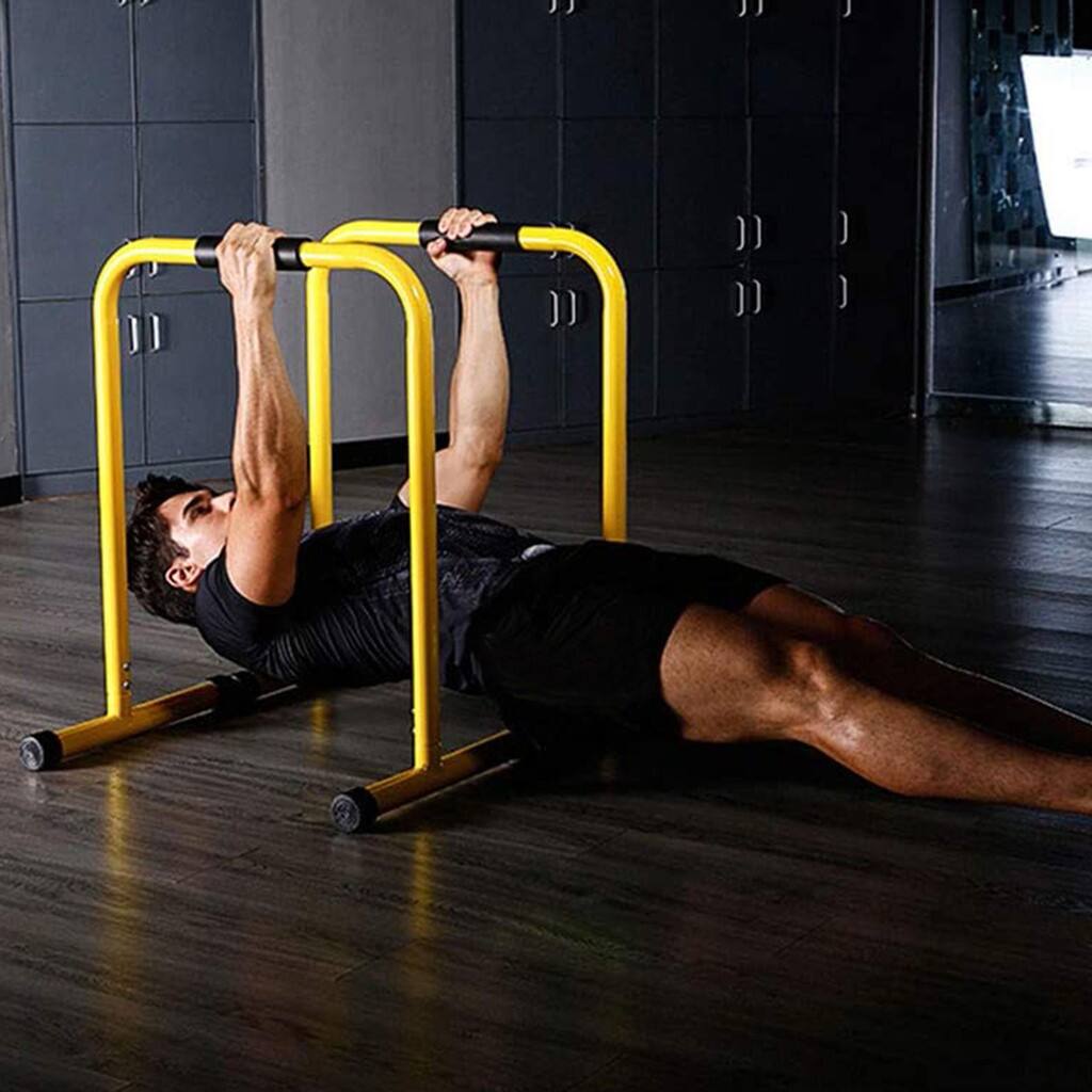 Dip Stands Dip Station Portable Fitness Equipment Support Bars Outdoor Indoor Yellow