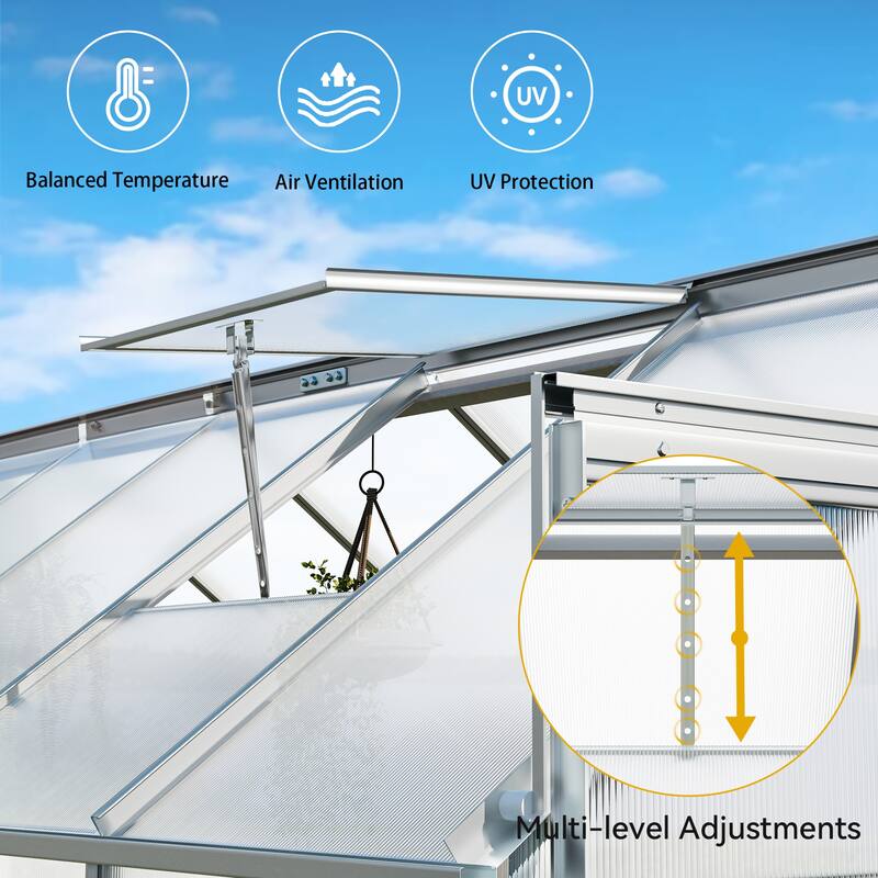 Moasis 8'/10' X 10'/12' Walk-in Hobby Greenhouse