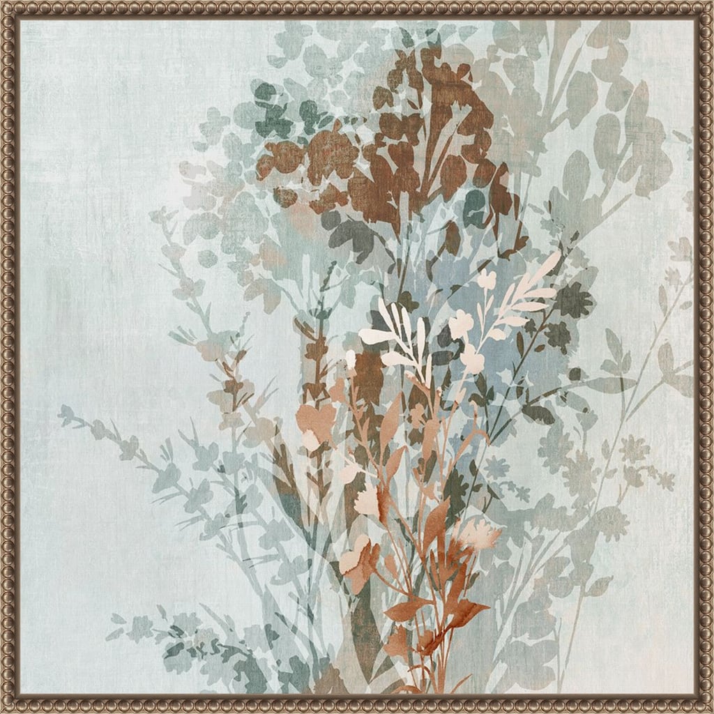 Muted Layers of Floral Shadows by Alex Black Framed Canvas Wall Art Print