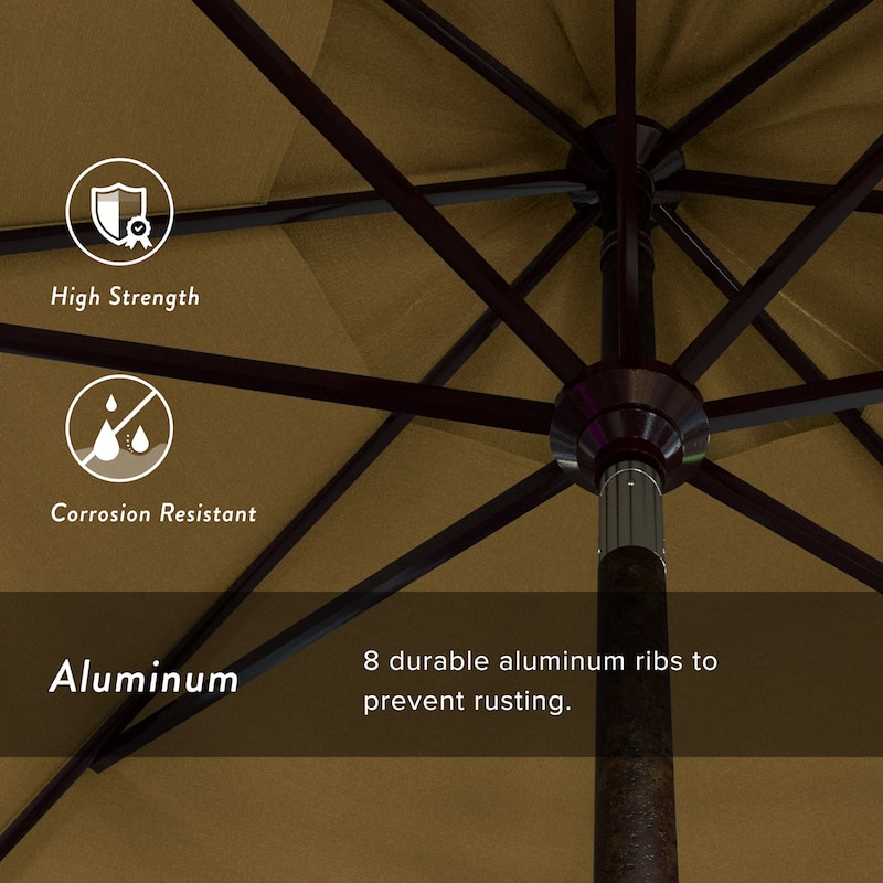 California Umbrella 11' Rd Golden State Series Patio Umbrella Bronze Aluminum Frame Crank Lift Collar Tilt Sunbrella