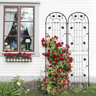 2 Pack Metal Garden Trellis 86.7" x 19.7" Rustproof Trellis for Climbing Plants Outdoor Flower Support