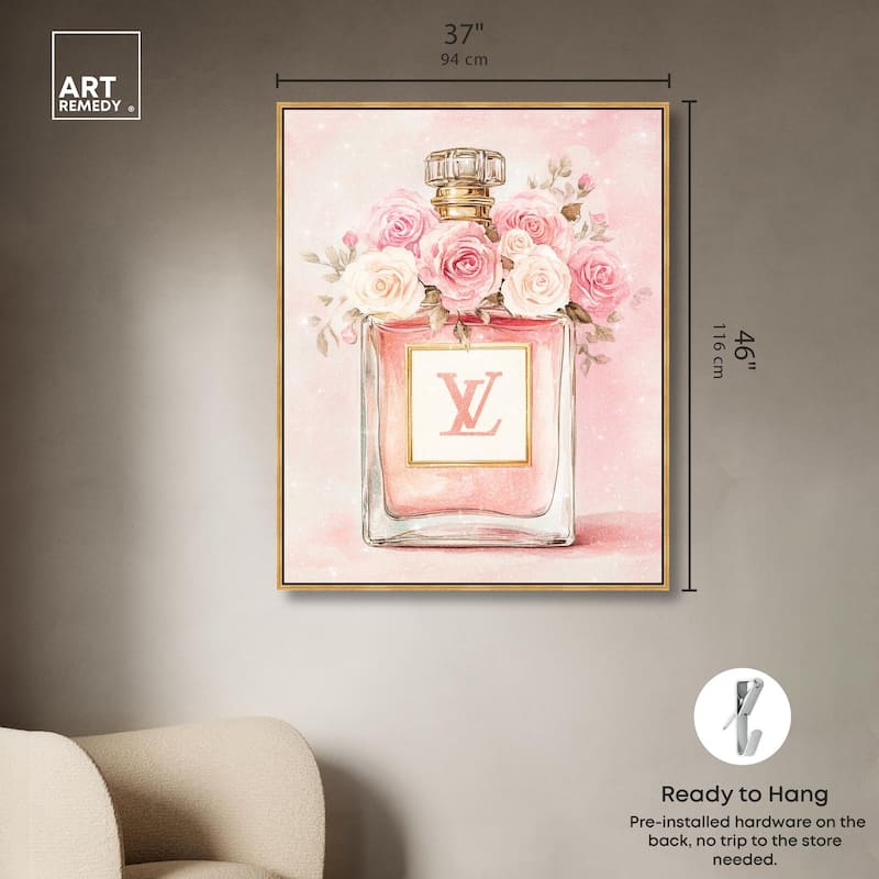 Delicate Floral Perfume Blush Canvas by Art Remedy