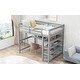 preview thumbnail 5 of 14, Industrial Modern Full Size Loft Bed with Storage Shelves and Under-bed Desk, Sturdy Construction & Safety Guaranteed, Grey