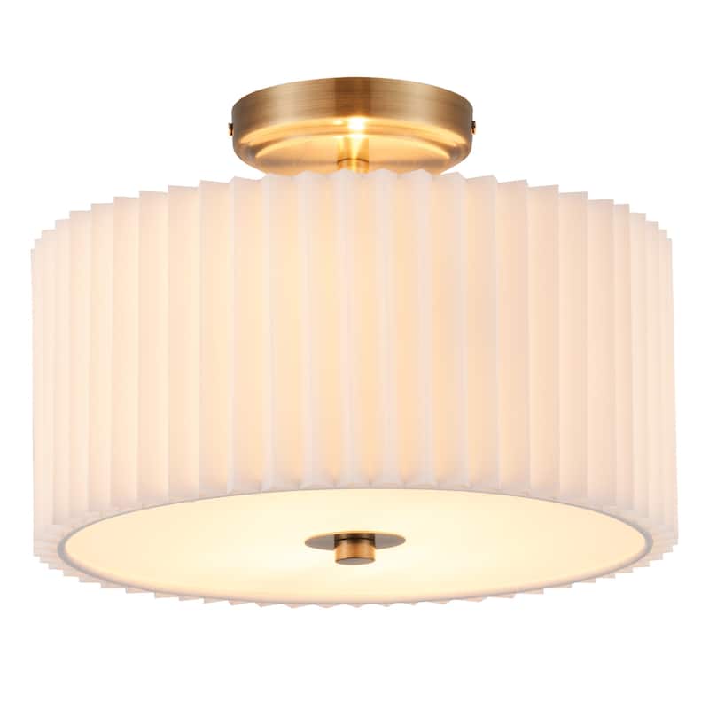 CO-Z 2-Light Modern Semi Flush Mount Ceiling Light Fixture - Gold