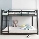 preview thumbnail 1 of 3, Full XL Over Queen Metal Floor Bunk Kids Bed - Modern Design, Sloping Stairs, Space-Saving for Bedroom, Easy Assembly, Black Black