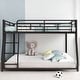 preview thumbnail 2 of 9, Full XL Over Queen Metal Floor Bunk Kids Bed with Sloping Stairs, Black