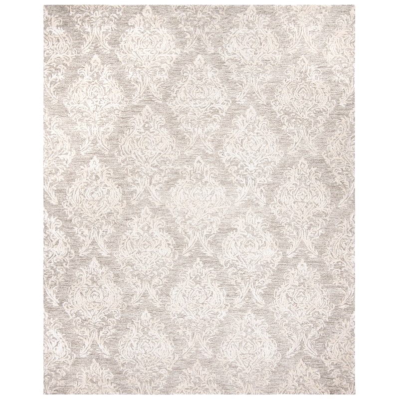 SAFAVIEH Handmade Glamour Saadia Wool/ Viscose Rug - 8' x 10' - Grey/Ivory