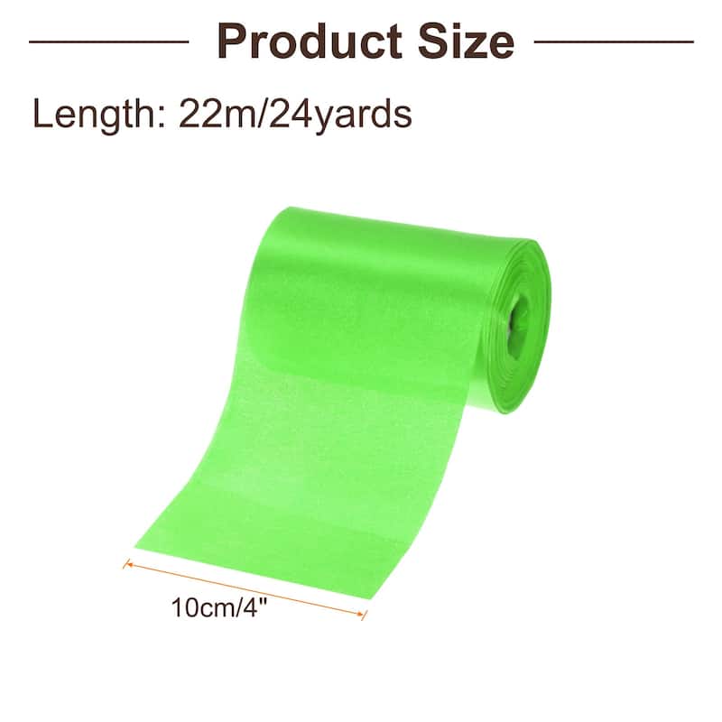 4 Inches x 24 Yards Satin Ribbon for Gift Decoration - Fluorescent Green