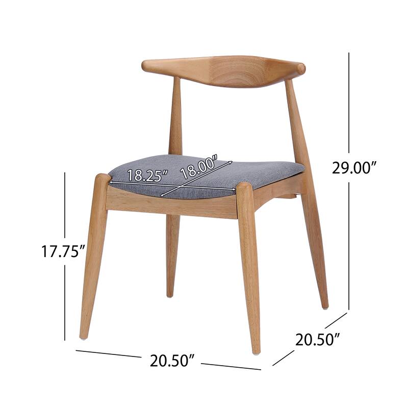 5-Piece Mid-Century Modern Dining Set with Solid Rubberwood Frame Table & Upholstered Chairs for Dining Room and Kitchen