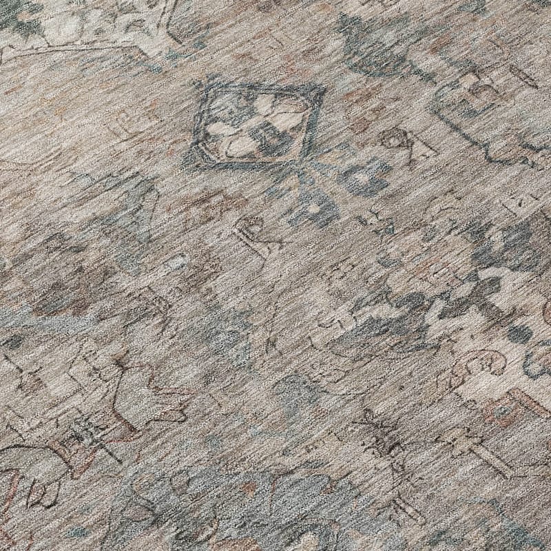 Machine Washable Indoor/ Outdoor Traditional Serenity Chantille Rug