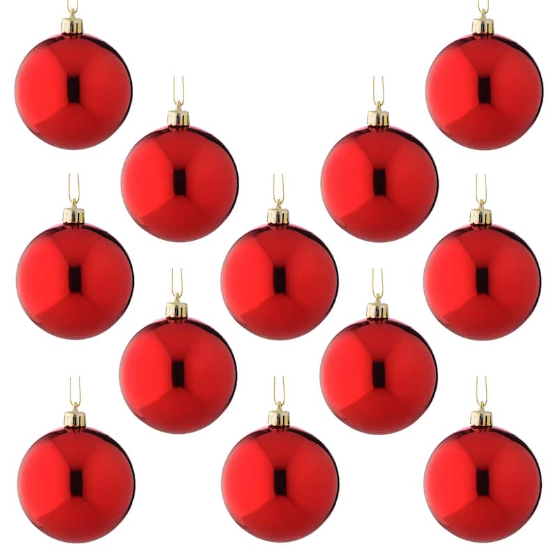 80MM Shatterproof Plastic Shiny Ball Set of 2